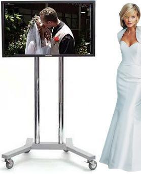 Plasma Hire London 50 Inch Screen on trolley stand. These stands are ideal for exhibition events at Excel, Earls Court and Olympia.