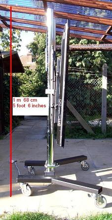 Side view picture of one of our 60 inch Plasma rental screens on a trolley stand.