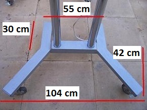 Picture of the base of the standard eye level stand that we supply with 60 Inch Plasma Rent units.