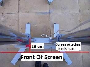 Birds eye view showing dimensions at the top of our stand for our 60 Inch Plasma Rental screens. Inch